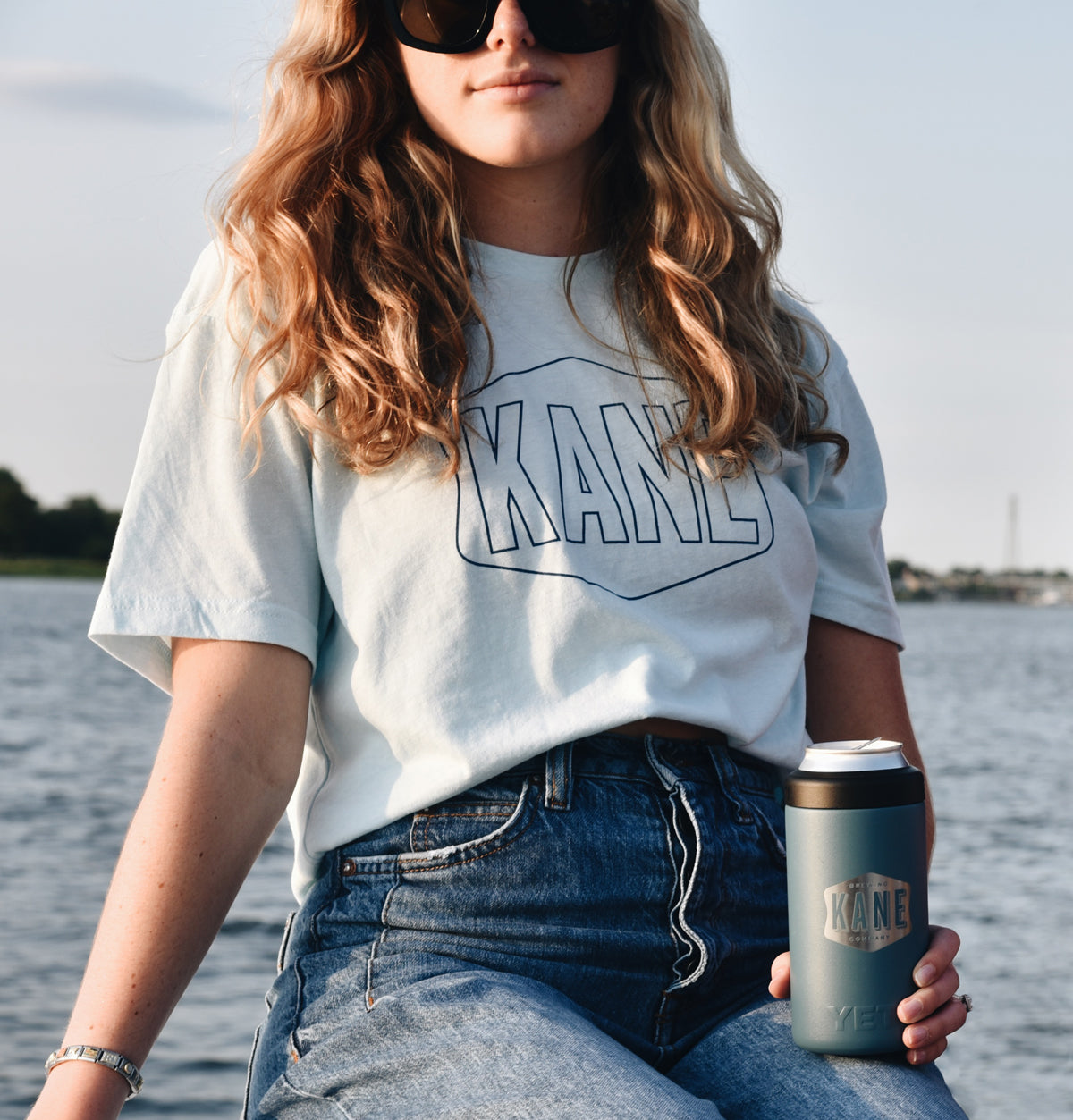 Outline Logo Tee - Ice Blue