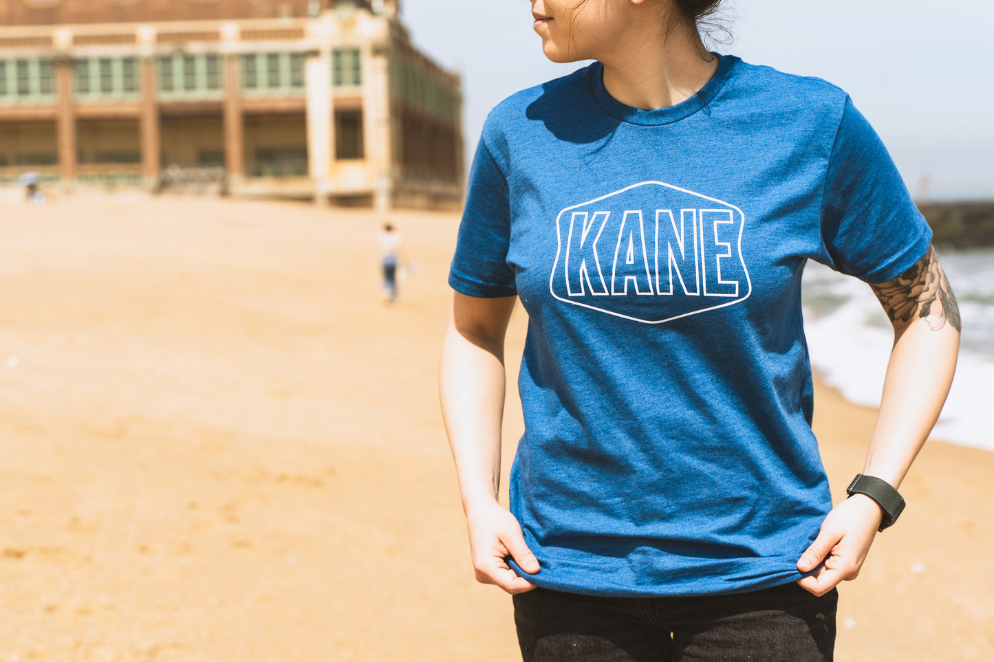Outline Logo Tee - Heather Cool Blue
