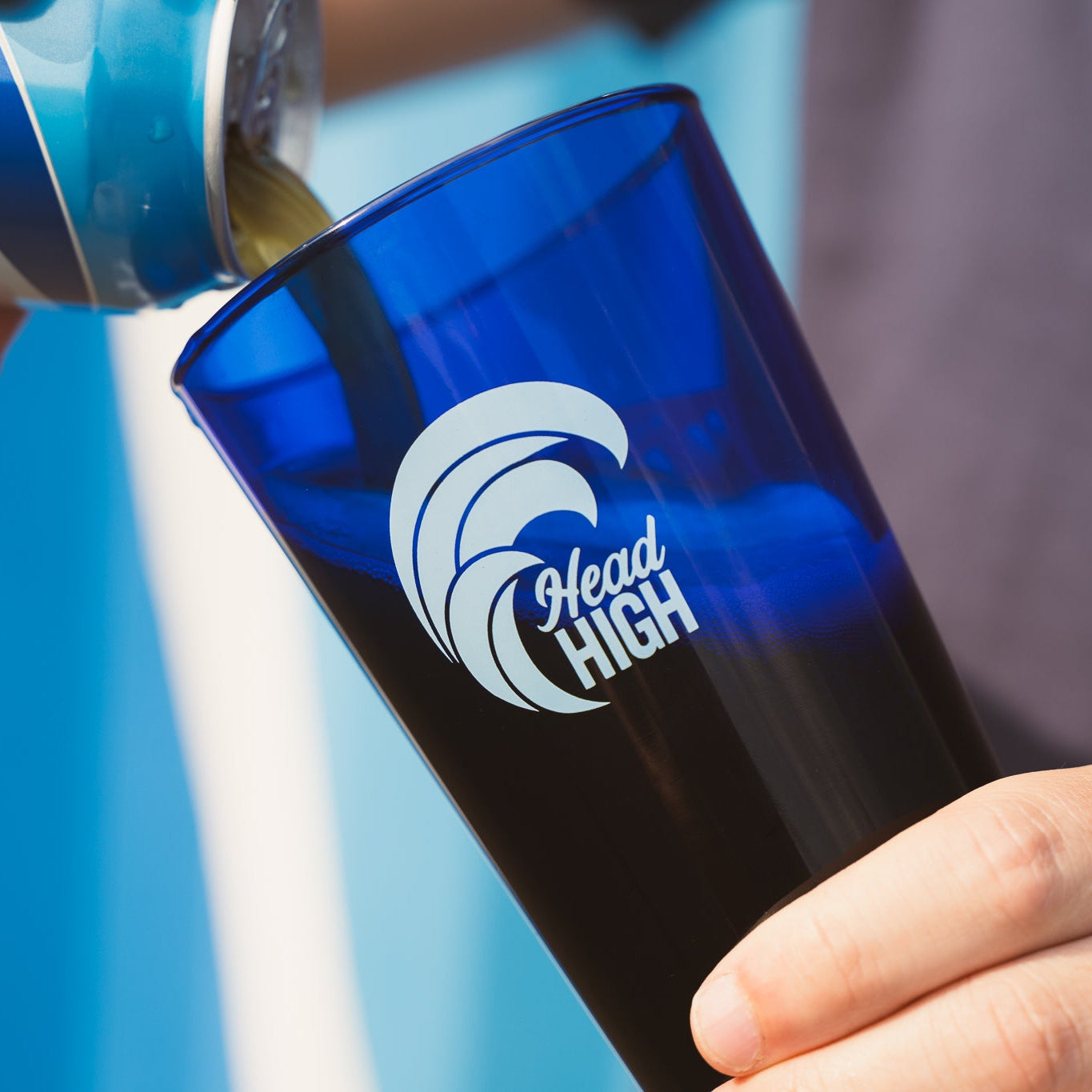 Head High Cobalt Blue Pint Glass